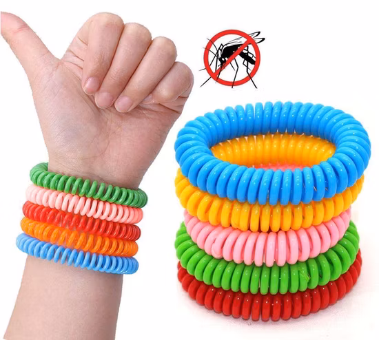 Braccialetto repellente naturale per zanzare EVA senza Deet Bobina di eucalipto olio di citronella Sicuro per la pelle del bambino