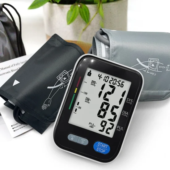 Monitor LCD per la pressione arteriosa sanitaria Gonfiaggio Bpm Monitor per la pressione sanguigna da braccio superiore